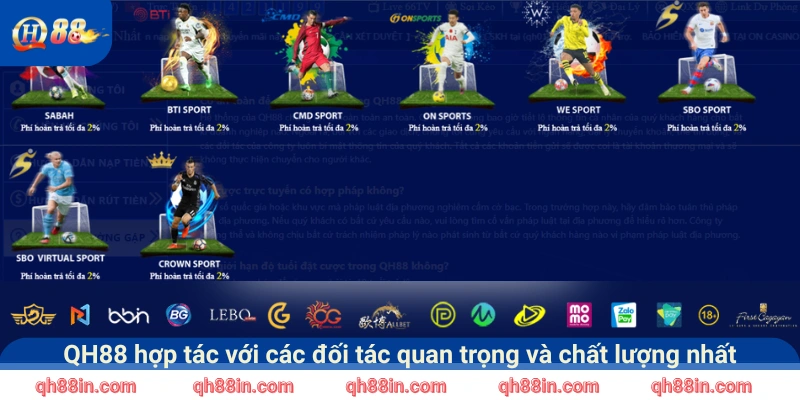 Đối tác của QH88 là những thương hiệu uy tín nhất trong lĩnh vực